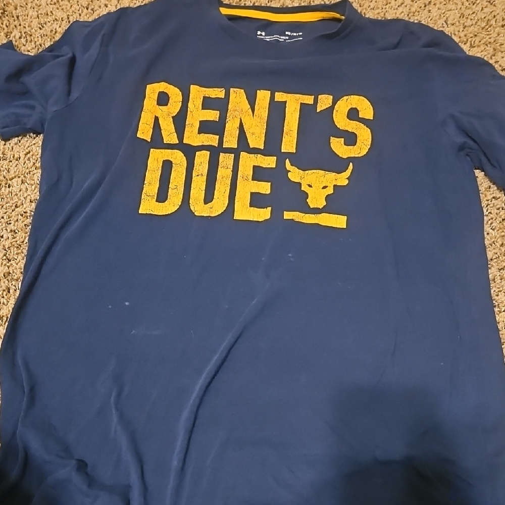 Under Armour Navy Tee with Yellow Graphic